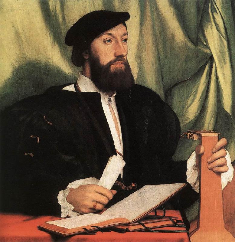 HOLBEIN, Hans the Younger Unknown Gentleman with Music Books and Lute sf oil painting image